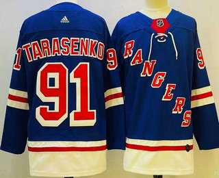 Mens New York Rangers #91 Vladimir Tarasenko Blue Authentic Jersey